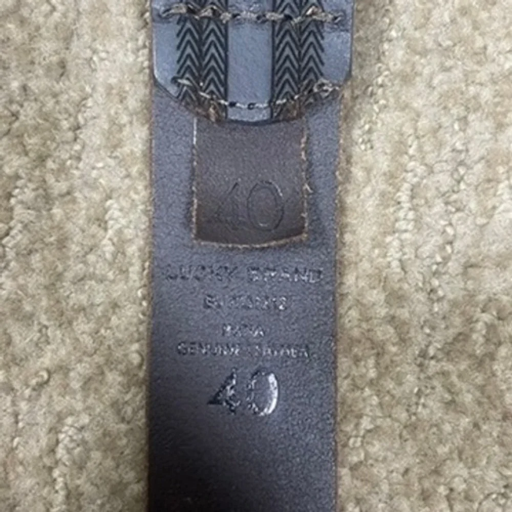 Lucky Brand Leather Belt Mens 40 Brown Rustic Embossed Western 48in‎